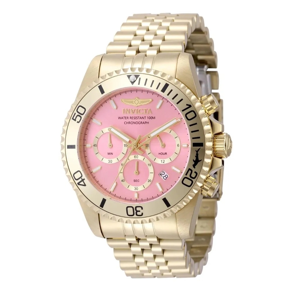 Invicta Pro Diver Titan 43mm Gold Tone Chronograph Watch #49836